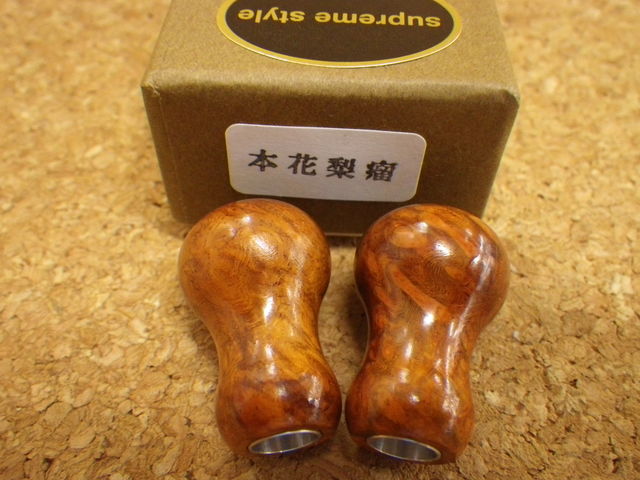 ハネダクラフト ウッドハンドル 花梨瘤 ハンドメイド　チタン　No.3 ハネダクラフト ウッドハンドル 花梨瘤 ハンドメイド チタン No