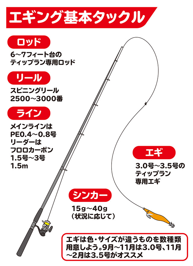 アオリイカ ティップランエギング How To 釣具のキャスティング