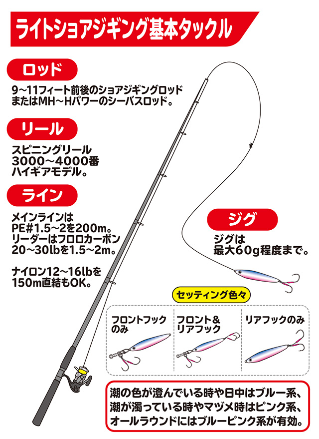 イナダ・サバ・ヒラメ】ライトショアジギング - HOW TO [釣具の 